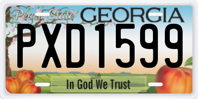 GA license plate PXD1599