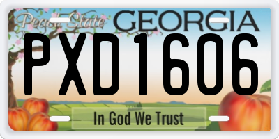 GA license plate PXD1606