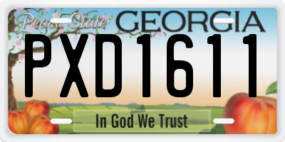 GA license plate PXD1611