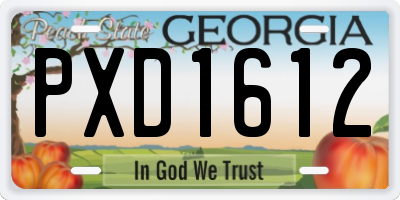 GA license plate PXD1612