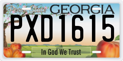 GA license plate PXD1615