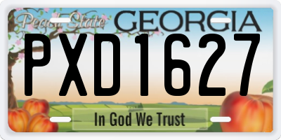 GA license plate PXD1627