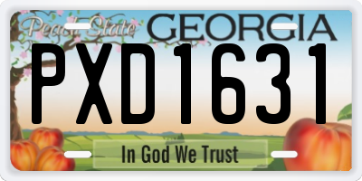 GA license plate PXD1631