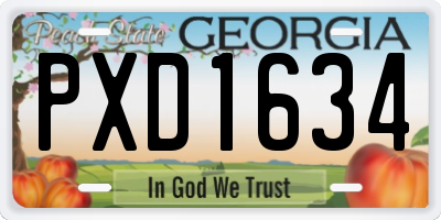 GA license plate PXD1634