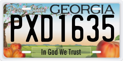GA license plate PXD1635