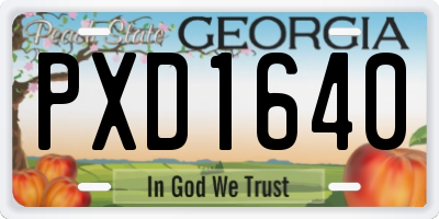 GA license plate PXD1640