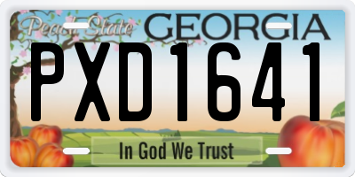 GA license plate PXD1641