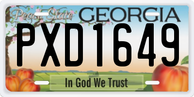 GA license plate PXD1649