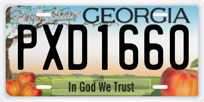 GA license plate PXD1660