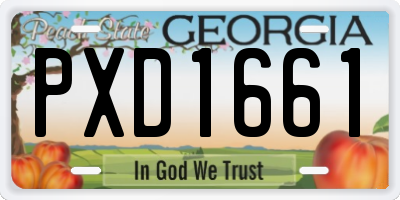 GA license plate PXD1661