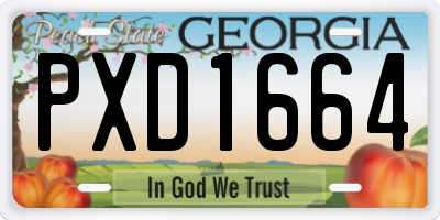 GA license plate PXD1664
