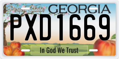 GA license plate PXD1669