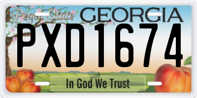 GA license plate PXD1674