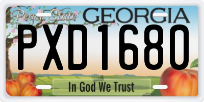 GA license plate PXD1680