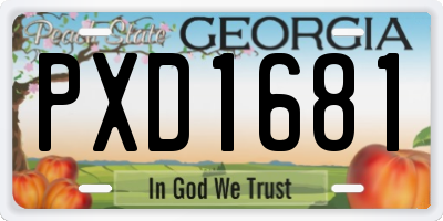GA license plate PXD1681