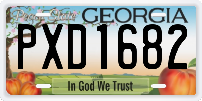 GA license plate PXD1682