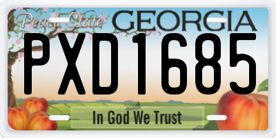 GA license plate PXD1685