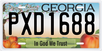 GA license plate PXD1688