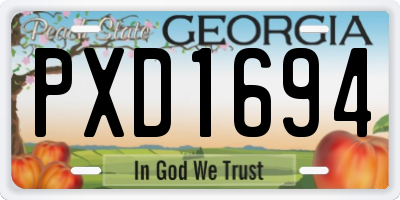 GA license plate PXD1694