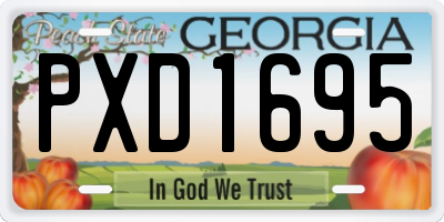 GA license plate PXD1695