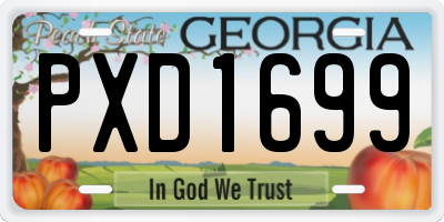 GA license plate PXD1699