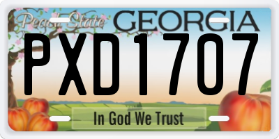 GA license plate PXD1707