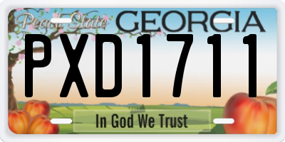 GA license plate PXD1711