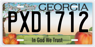 GA license plate PXD1712