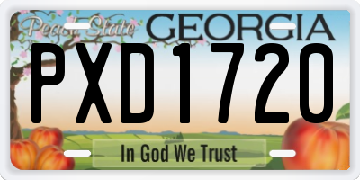 GA license plate PXD1720