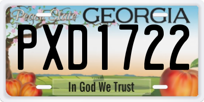 GA license plate PXD1722
