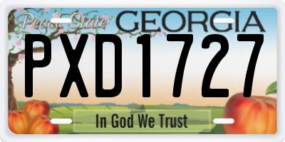 GA license plate PXD1727