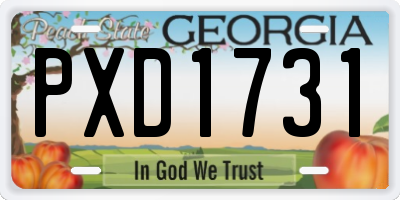 GA license plate PXD1731