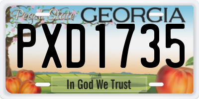 GA license plate PXD1735