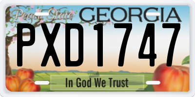 GA license plate PXD1747
