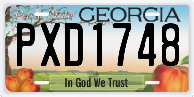 GA license plate PXD1748
