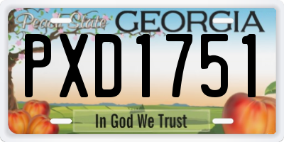 GA license plate PXD1751