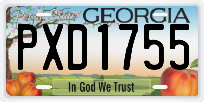 GA license plate PXD1755