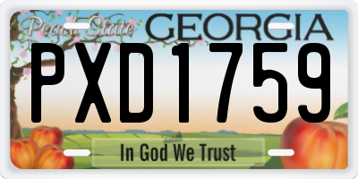 GA license plate PXD1759