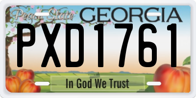 GA license plate PXD1761