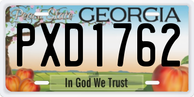 GA license plate PXD1762