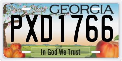 GA license plate PXD1766
