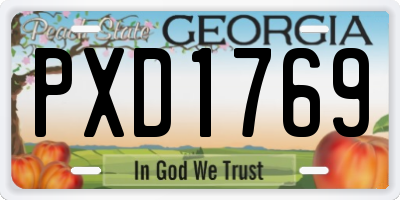 GA license plate PXD1769