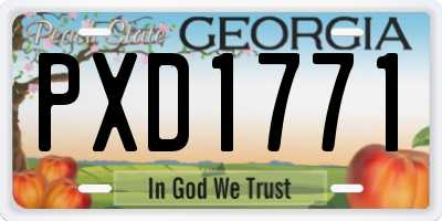 GA license plate PXD1771