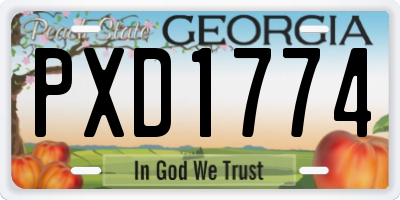 GA license plate PXD1774