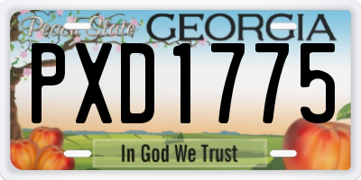 GA license plate PXD1775