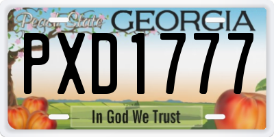 GA license plate PXD1777