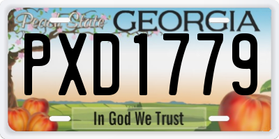 GA license plate PXD1779