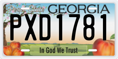 GA license plate PXD1781