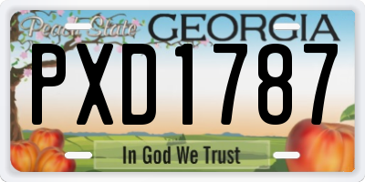 GA license plate PXD1787