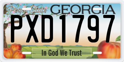 GA license plate PXD1797
